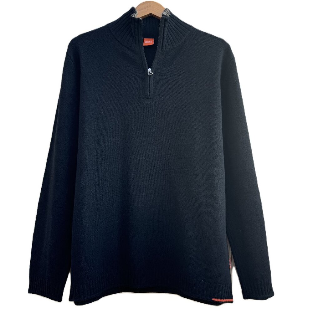 Hugo Boss Men’s Virgin Wool 1/4 Zip Sweater, Size L/XL